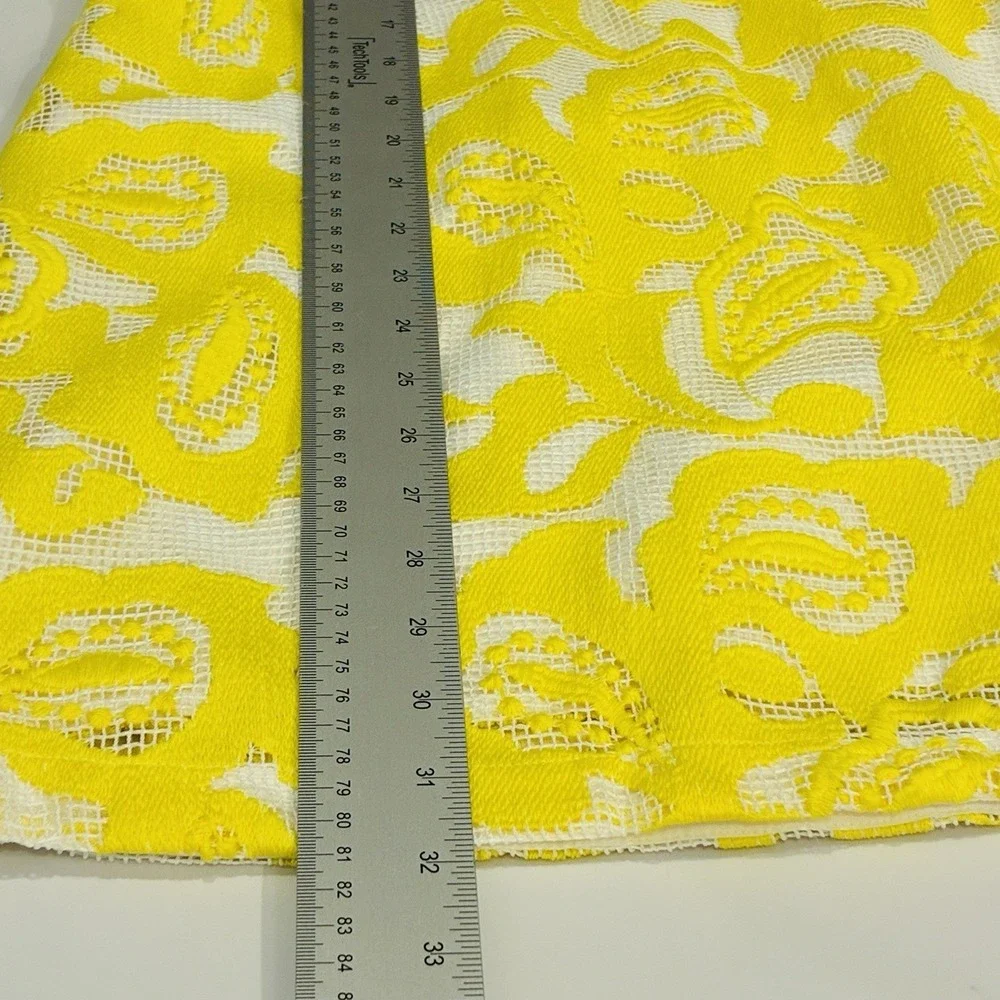 Maeve Anthropologie Lace Babydoll Strappy Backless Mini Dress Size 10 Yellow - Picture 14 of 16